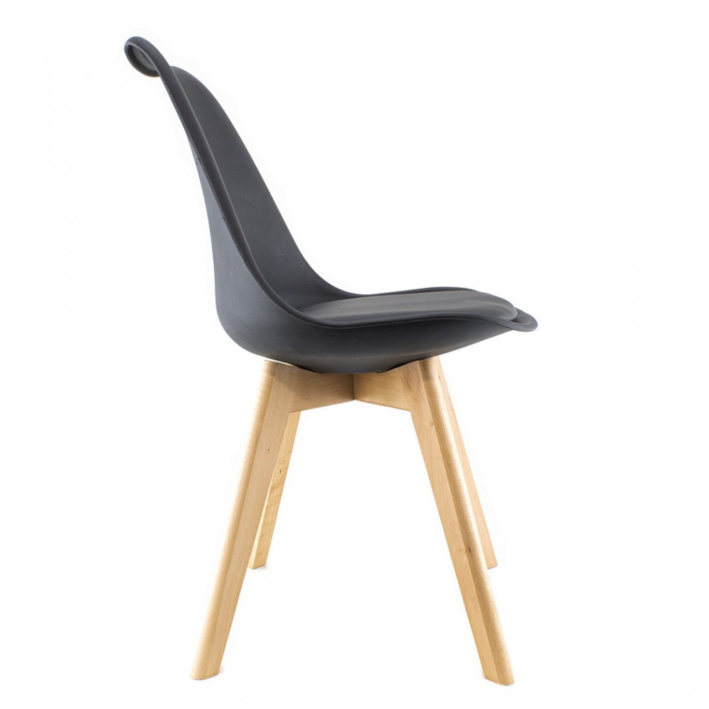 Silla de comedor TULIP pies de madera y asiento...