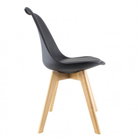 Silla de comedor TULIP pies de madera y asiento blando 48x50x82H Diseño Nórdico
