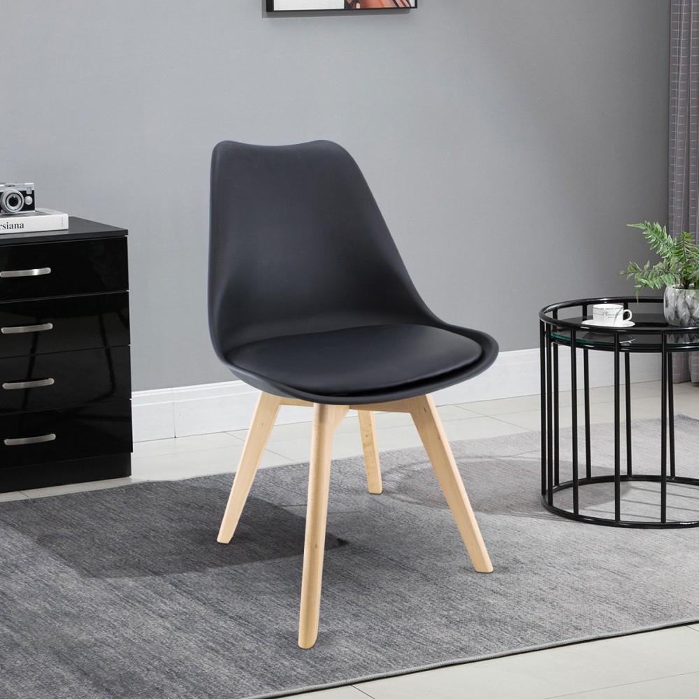 Silla de comedor TULIP pies de madera y asiento...