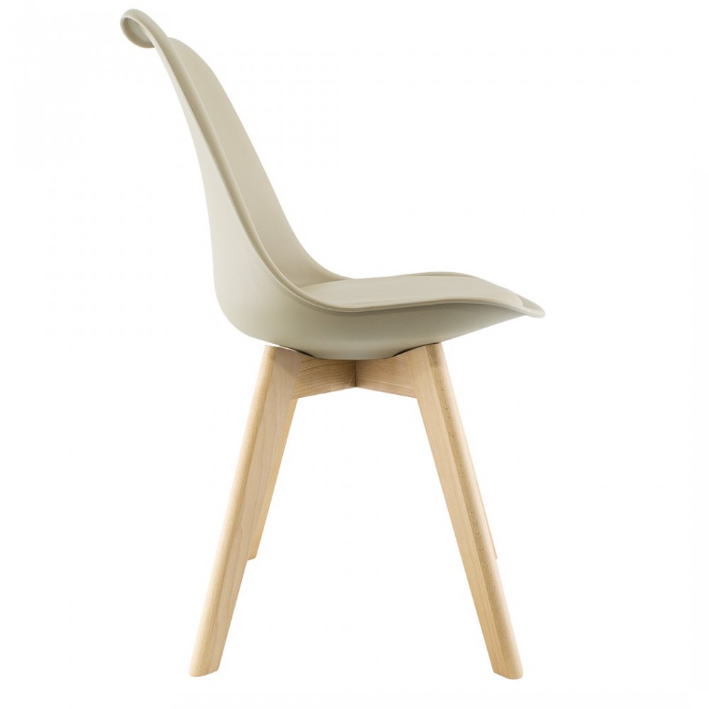 Silla de comedor TULIP pies de madera y asiento...