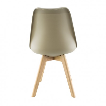 Silla de comedor TULIP pies de madera y asiento blando 48x50x82H Diseño Nórdico