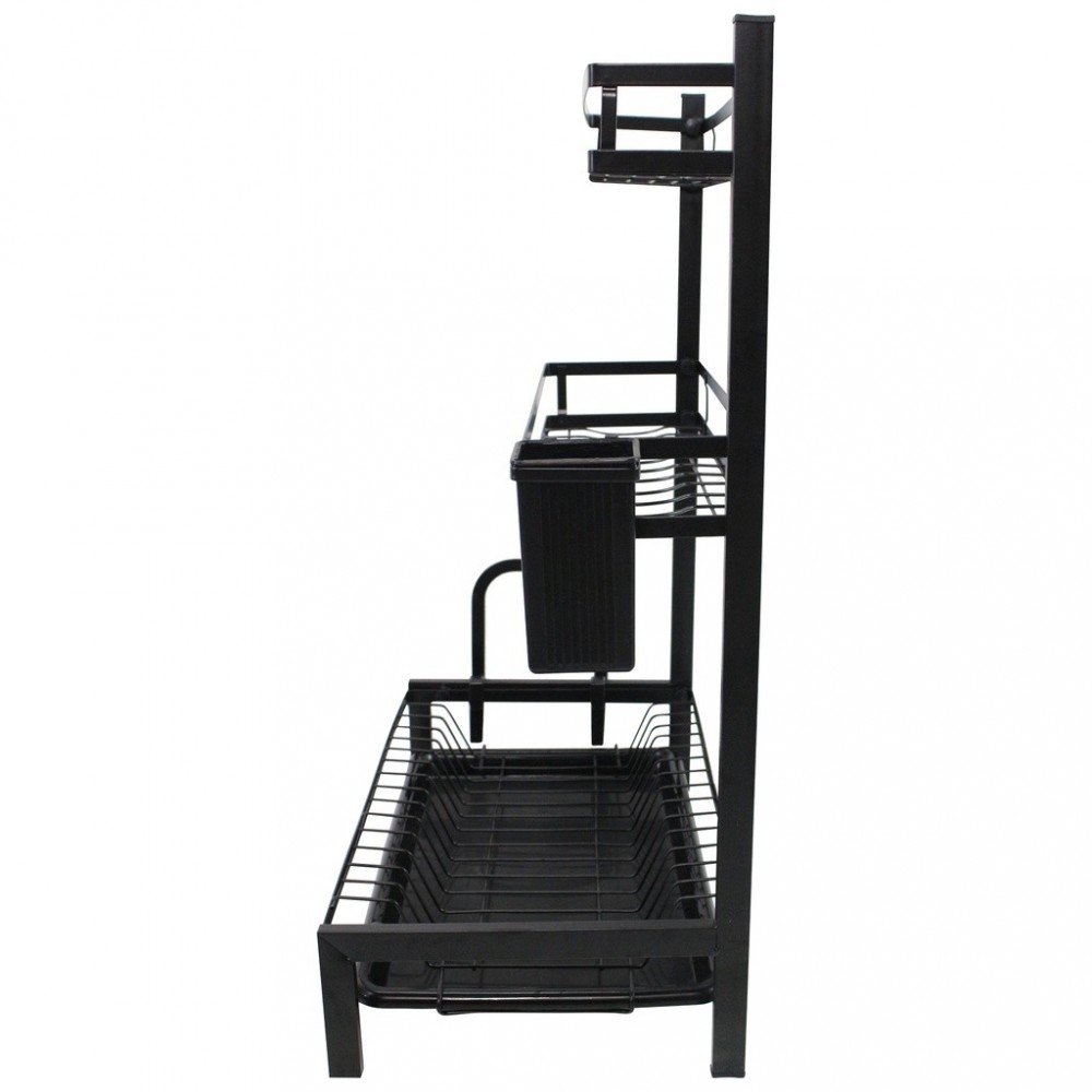 MJ-6014 Escurridor en acero negro y 3 Estantes...