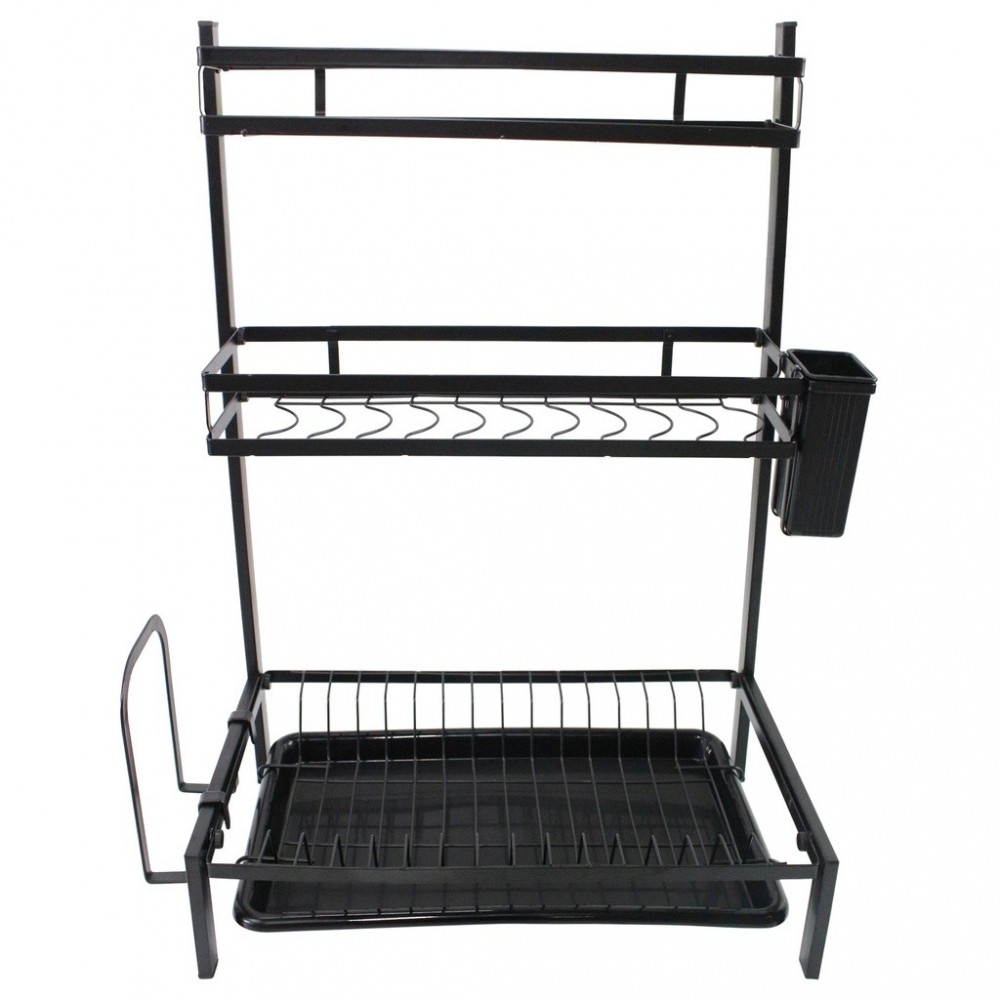 MJ-6014 Escurridor en acero negro y 3 Estantes...