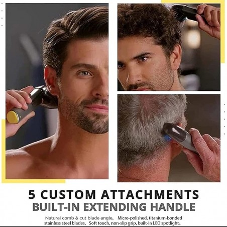 246851 Maquinilla inalámbrica a batería para cabello y barba 5 cabezales