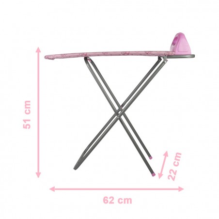 100742 Tabla de planchar Play and Stira rosa plegable con estructura de metal