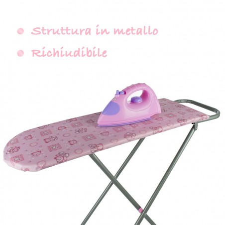 100742 Tabla de planchar Play and Stira rosa plegable con estructura de metal