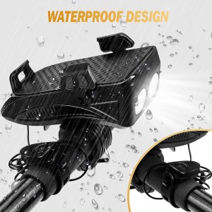 Linterna con bocina para bicicleta 5W con carga USB y... 2