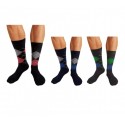 Pack de 6 o 12 pares de calcetines para hombre hechos de hilo de Escocia con motivo de rombos