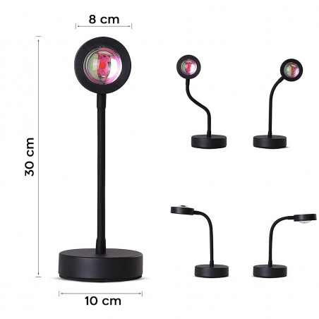 861155 Lámpara de ambiente LED USB giratoria SUNSET RED Project Light Wall