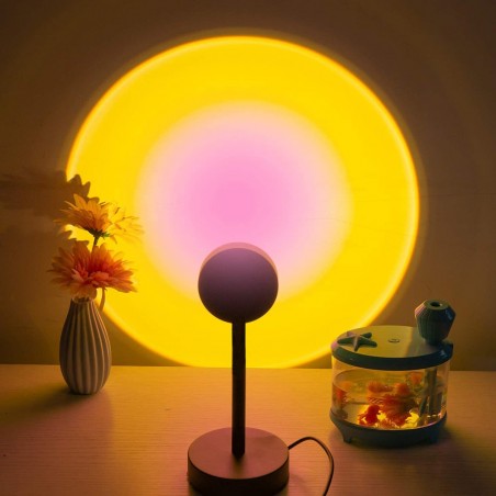 861155 Lámpara de ambiente LED Giratoria USB efecto puesta de sol
