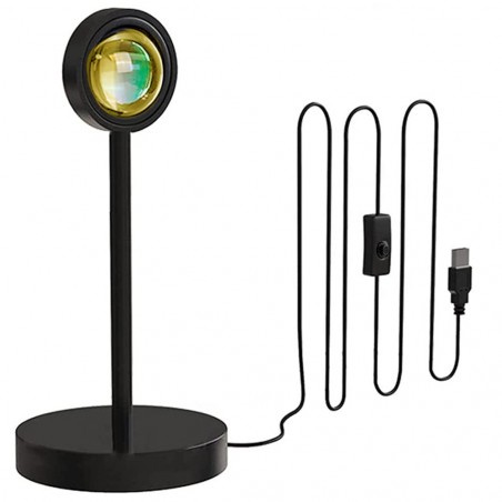 861155 Lámpara de ambiente LED Giratoria USB efecto puesta de sol