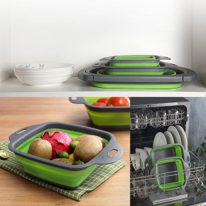 211501 Set 2 Coladores rectangulares plegables de... 2