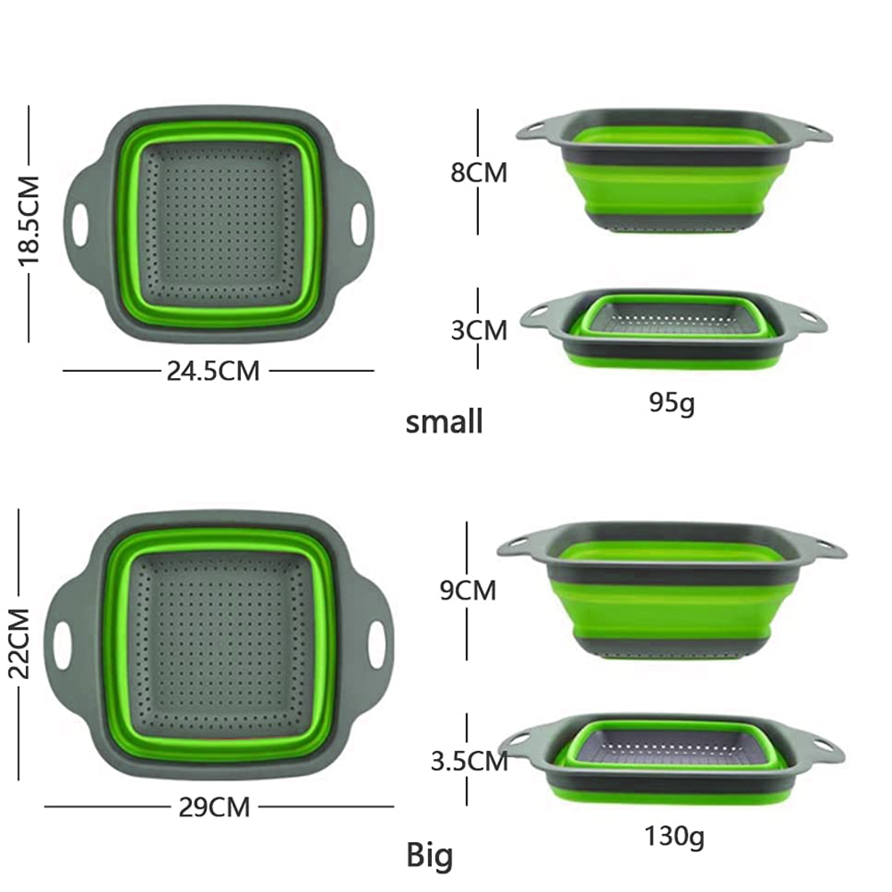 211501 Set 2 Coladores rectangulares plegables...