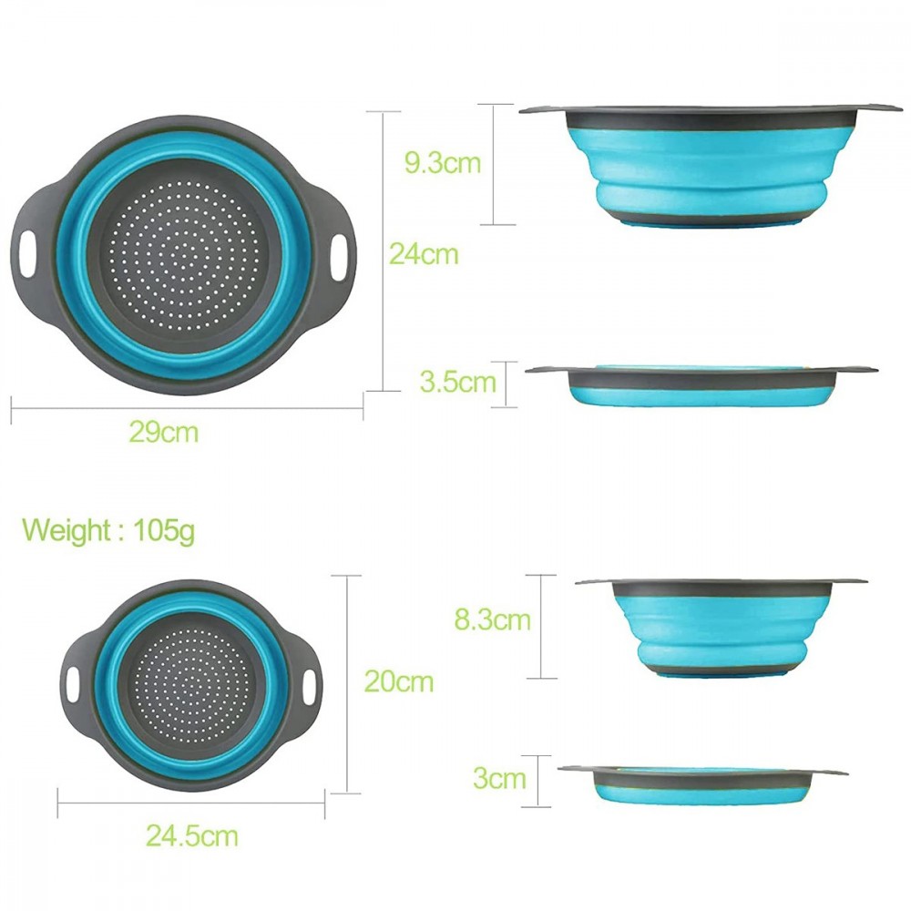 211495 Set 2 coladores redondos plegables de...