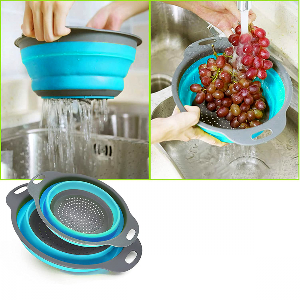 211495 Set 2 coladores redondos plegables de...