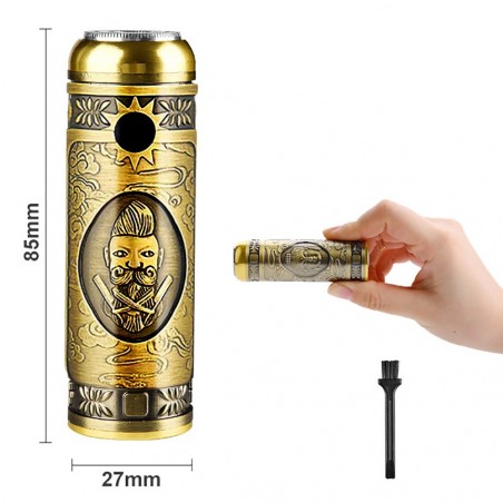 107773 Mini afeitadora portátil con 2 cuchillas diseño vintage Carga USB