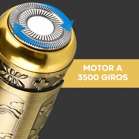 107773 Mini afeitadora portátil con 2 cuchillas diseño vintage Carga USB