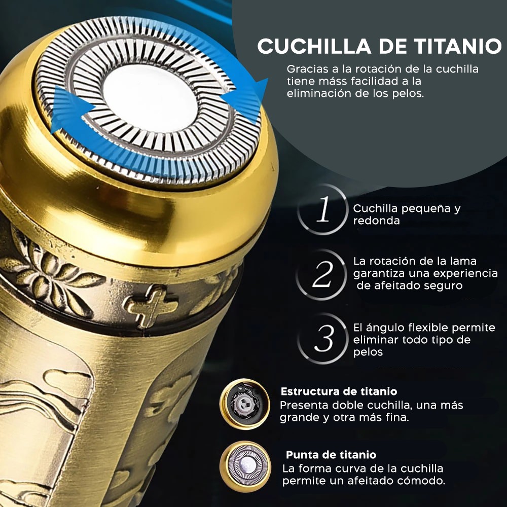 107773 Mini afeitadora portátil con 2 cuchillas...
