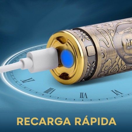 107773 Mini afeitadora portátil con 2 cuchillas diseño vintage Carga USB