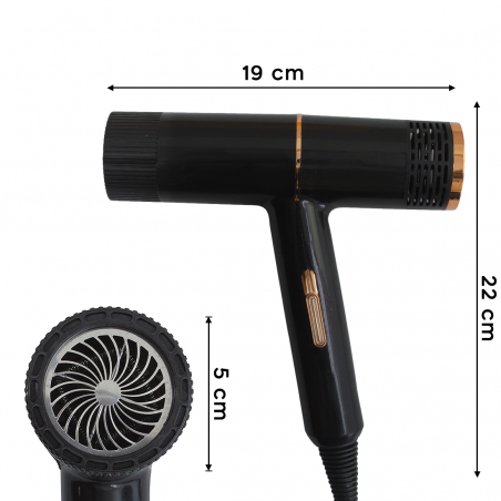 Secador de pelo profesional de bajo ruido de 2000 W pelo seco en 3-5 minutos