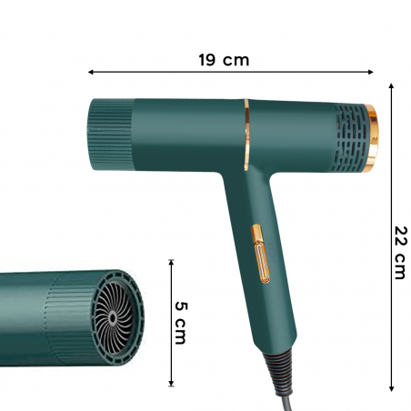 Secador de pelo profesional de bajo ruido de 2000 W pelo seco en 3-5 minutos