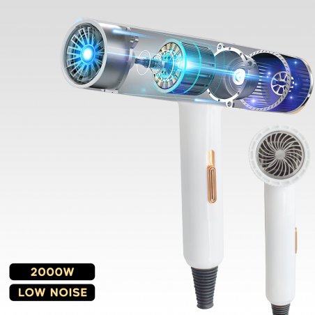 Secador de pelo profesional de bajo ruido de 2000 W pelo seco en 3-5 minutos