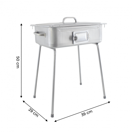 Barbacoa Fornacella grande en plancha impresa 27x37cm con Parrilla y Tapa