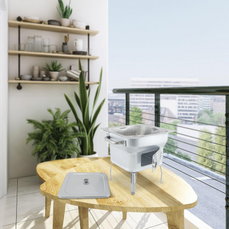 Barbacoa Fornacella pequeña en chapa 25x25cm con recambios y tapa