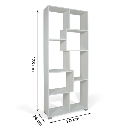 Estantería librería de Madera 8 estantes de almacenamiento Art. 114 70x24x178H