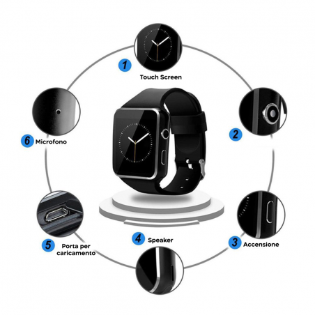 Smartwatch display rectangular 000101 Fitness Watch Camara Notificaciones APP