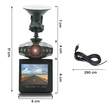 Cámara video recorder 6 LED Car Dvr HD Lcd Monitor 2.5 Pulgadas 720 P