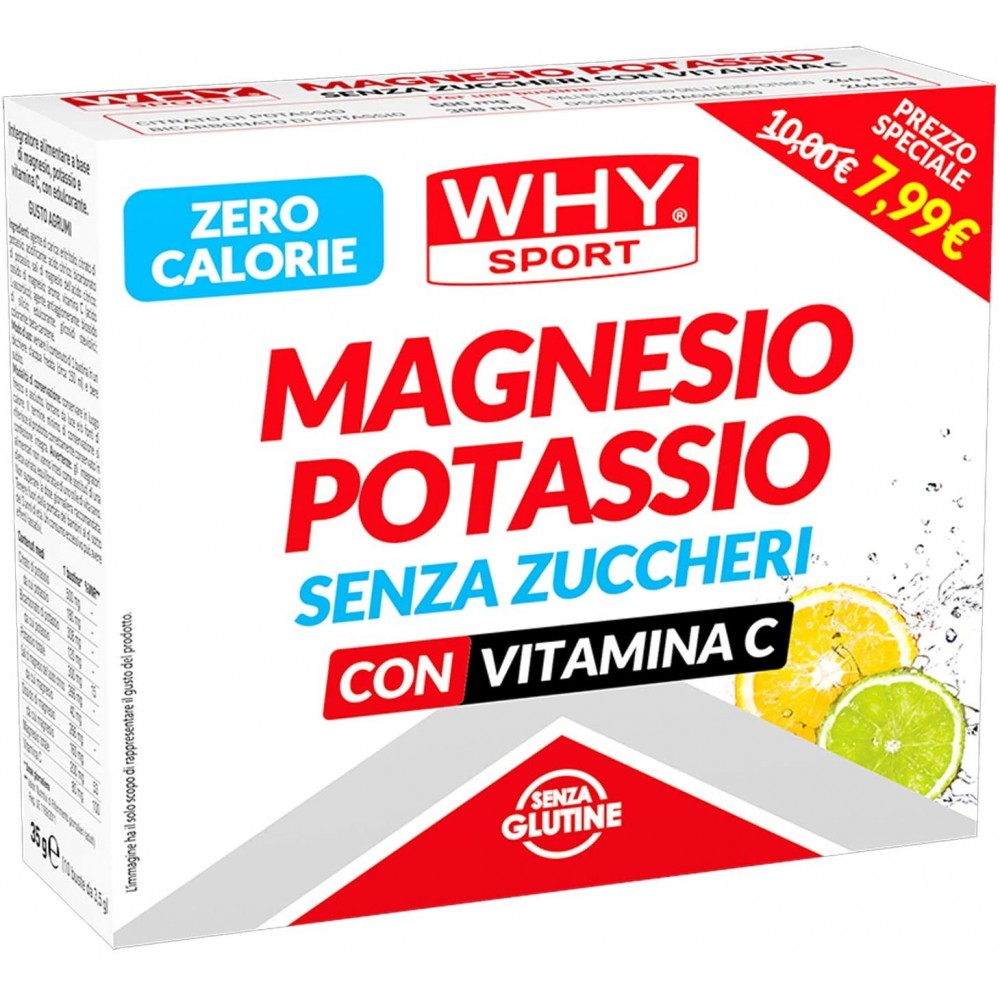 Magnesio y Potasio Sin Azúcar WHYNATURE 10 Sobres Complemento Alimenticio