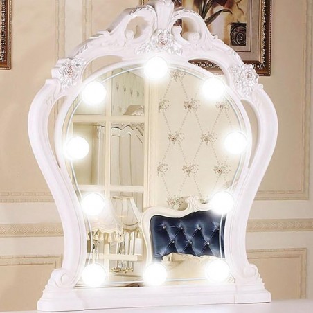 136041 4 Bombillas LED para espejo 3 formas de intensidad ajustable USB