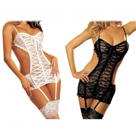 Conjunto sexy picardías mod. CHANTAL babydoll con tanga incluido