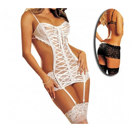 Conjunto sexy picardías mod. CHANTAL babydoll con tanga incluido