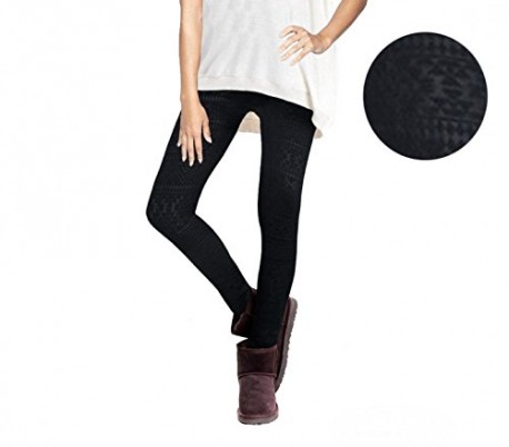 Set 4 leggings mod. ETHNIC en diferentes colores y con revestimiento de felpa - Moda femenina de invierno