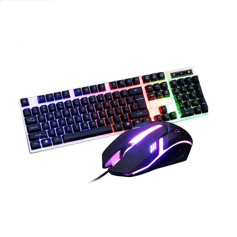 Teclado y ratón Gaming RGB USB para ordenador 666422 retroiluminado Rainbow LED