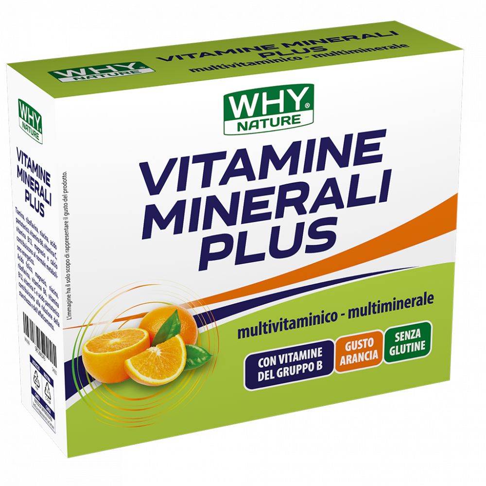 Vitamins and Minerals WHYNATURE Plus suplemento multivitamínico de naranja