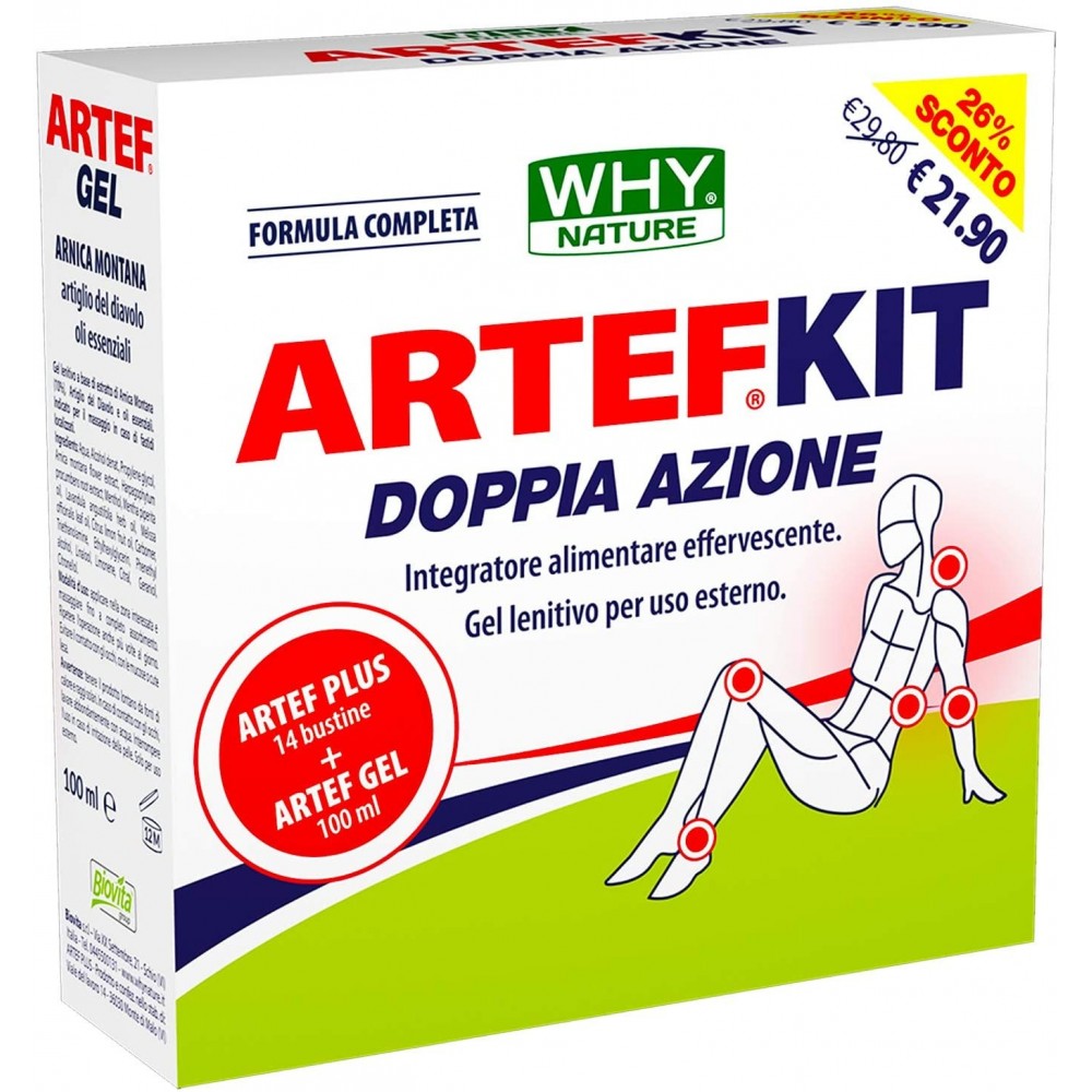 Kit para el dolor articular WHYNATURE Artef Plus Sachets y Artef Gel Arnica