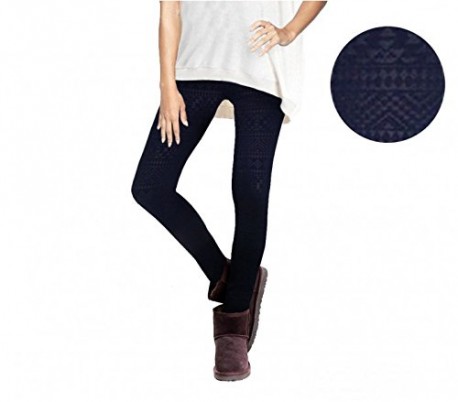 Set 4 leggings mod. ETHNIC en diferentes colores y con revestimiento de felpa - Moda femenina de invierno