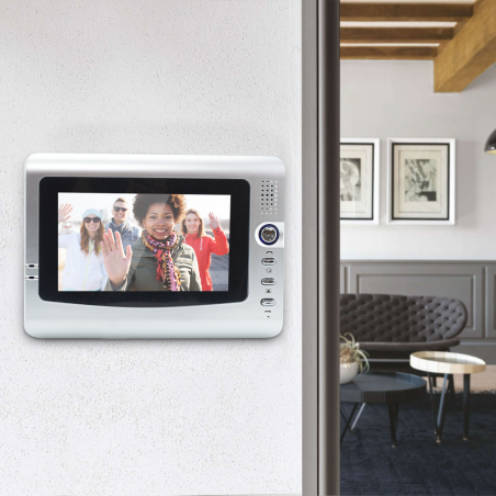 Videoportero bifamiliar con 2 monitores 431038 Cámara exterior IR de 7 pulgadas