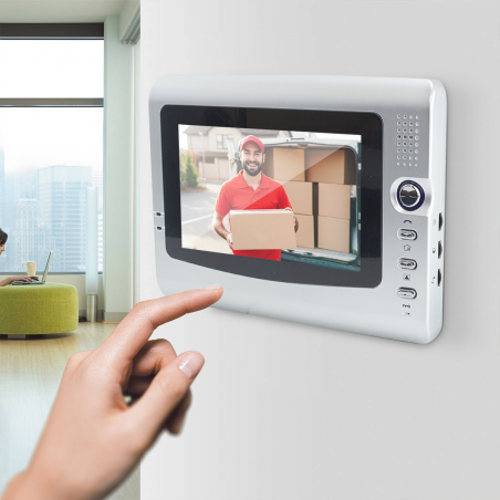 Videoportero bifamiliar con 2 monitores 431038 Cámara exterior IR de 7 pulgadas