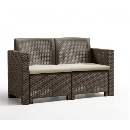 Set de mesa 1 sofá y 2 asientos de jardín Alabama con cojines y en 3 colores