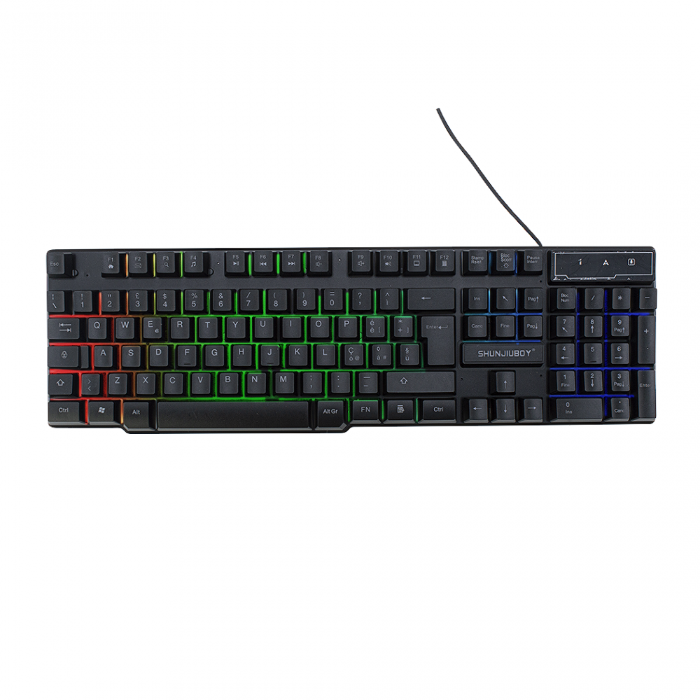 666446 Teclado gamer 4 en 1 con iluminación RGB...