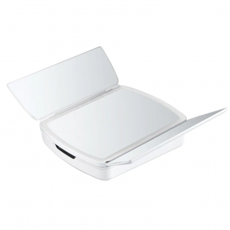 720013 Espejo de maquillaje plegable con luces LED y cajones para maquillaje