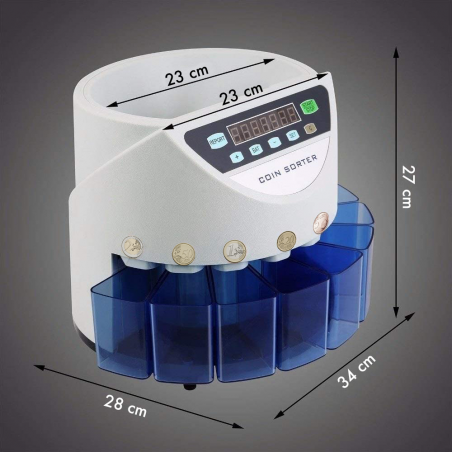 806681 Contador automático de monedas electrónico capacidad 500 monedas 8 compa.