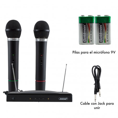 816155 Micrófonos inalámbricos para Karaoke receptor de 2 canales