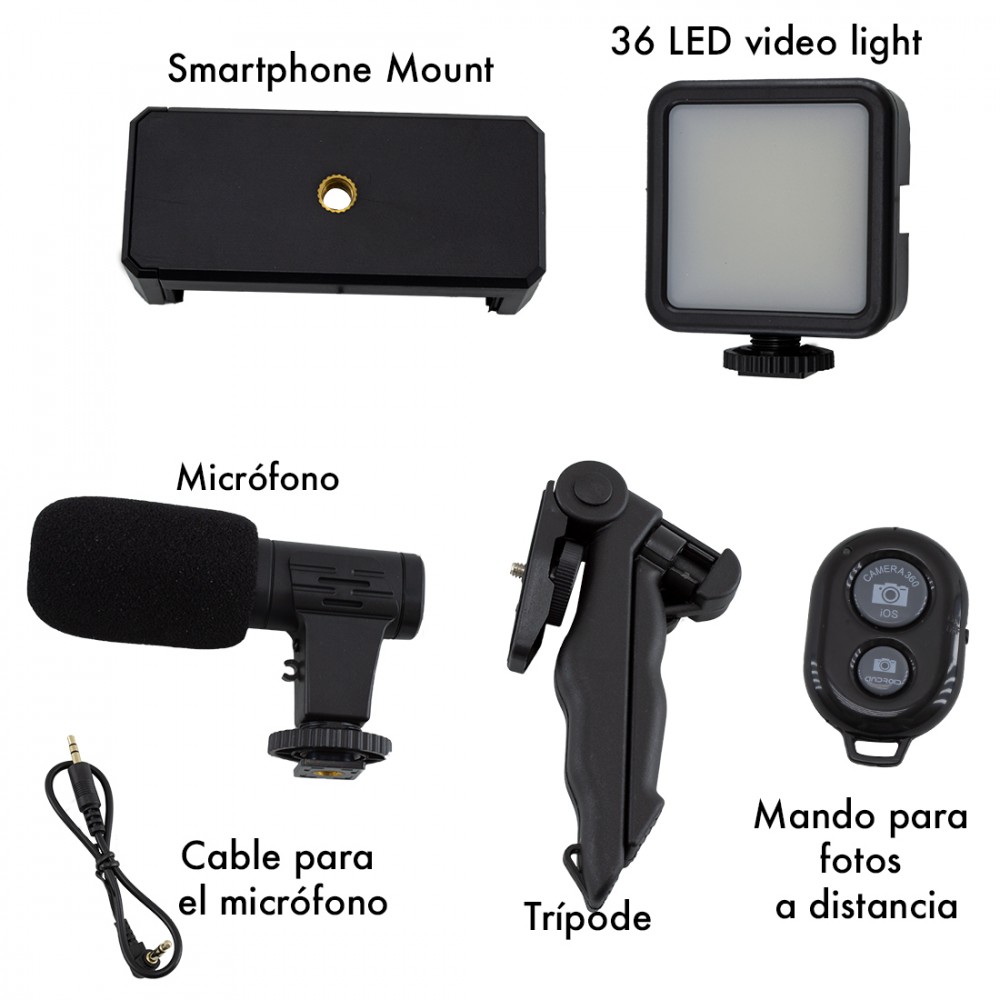 116317 Mini trípode Live Video Set micrófono y...