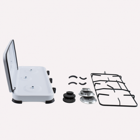525886 Fogones de gas portátil 3 quemadores y tapa 5.4kW Camping y Hogar