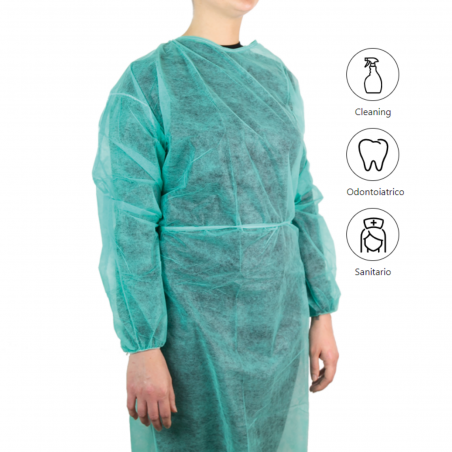 Pack 10 uds. Bata desechable para médicos de clase I para visitantes o pacientes